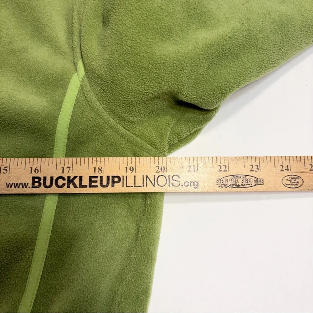 Columbia Fleece Hoodie Full-Zip Jacket Lime Green Sz L EUC Fall Layering Hiking